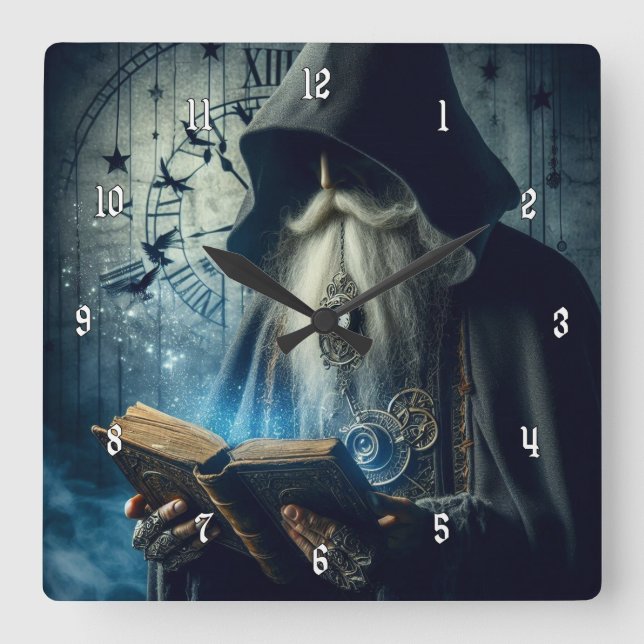 Very Cool and Mysterious Wizard of Time Square Wall Clock (Front)