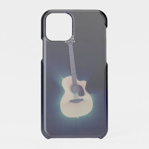 Very Cool Art Blue Glowing Guitar iPhone 11 Pro Case