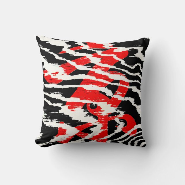 Very Cool Asian Calligraphy Throw Pillow (Front)