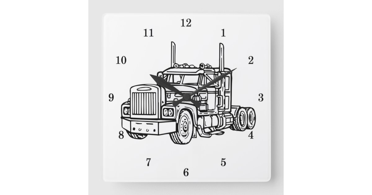 Very Cool BIG RIG Truck Wall Clock | Zazzle