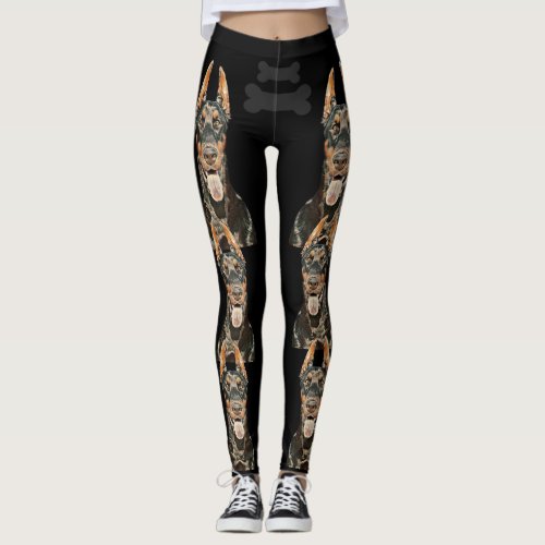 Very Cool Black Doberman Pinscher Leggings