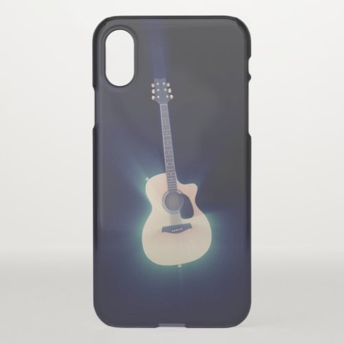 Very cool Blue Glowing Guitar iPhone XS Case