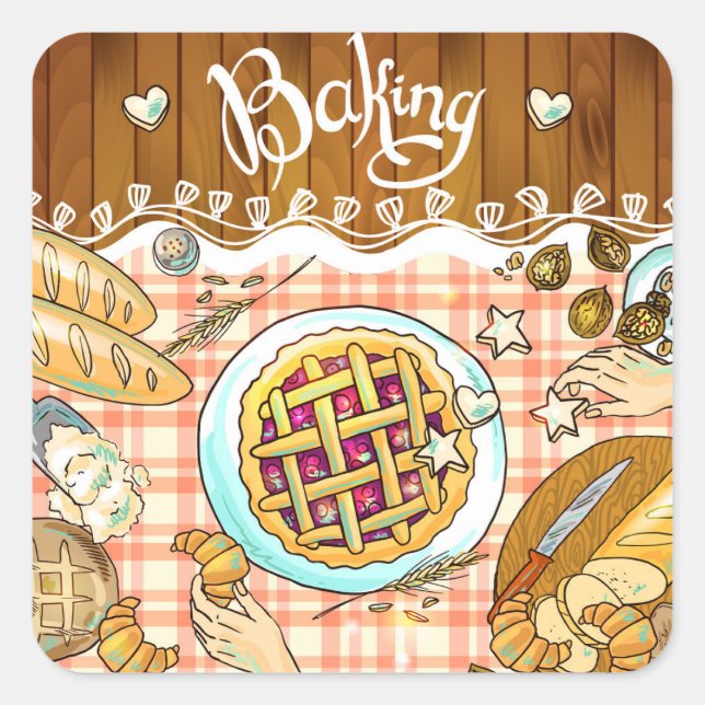 Very Cool Cartoon Baking Pie Sticker Set (Front)