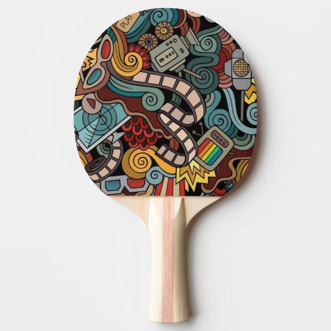 Very Cool Cinema Movie Graffiti Ping Pong Paddle (Front)
