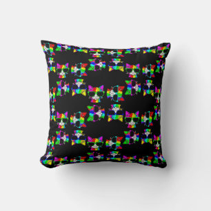 Very Cool Colorful Rainbow Cats with Sunglass Throw Pillow