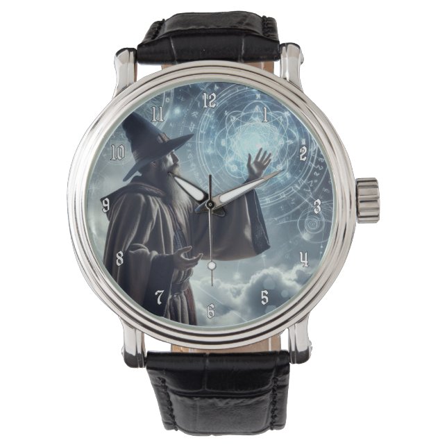 Very Cool & Colorful Wizard Casting a Spell Watch (Front)