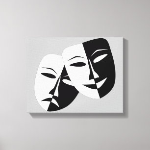 Very Cool Comedy and Tragedy Theater Masks Canvas Print
