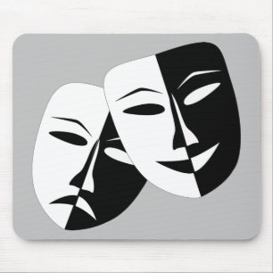 Very Cool Comedy and Tragedy Theater Masks Mouse Pad