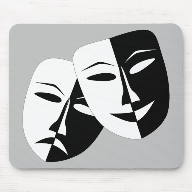 Very Cool Comedy and Tragedy Theater Masks Mouse Pad (Front)
