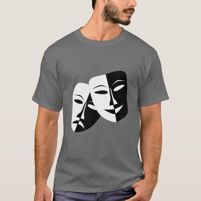 Very Cool Comedy and Tragedy Theater Masks T-Shirt (Front)