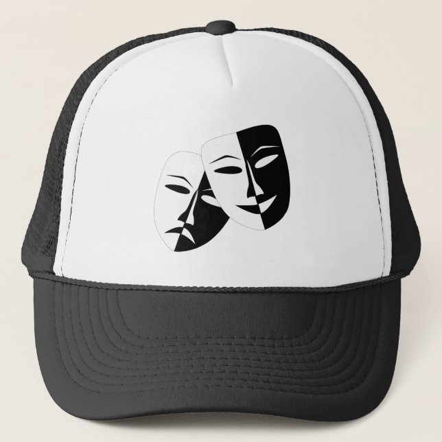 Very Cool Comedy and Tragedy Theater Masks Trucker Hat (Front)
