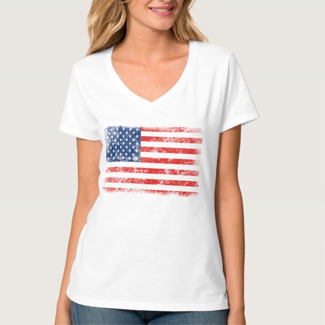 Very Cool Distressed American Flag T-Shirt (Front)