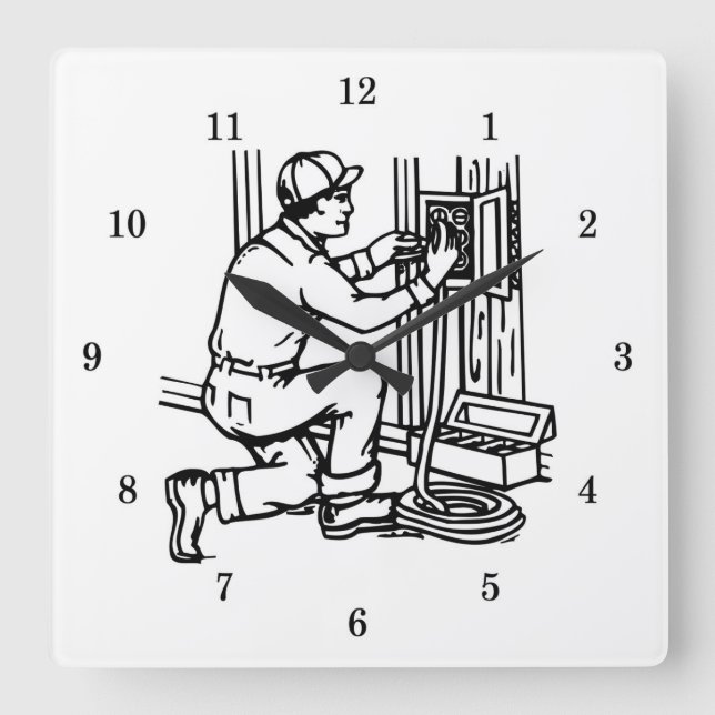 Very Cool Electrician Wall Clock (Front)
