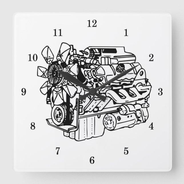 Very Cool Engine Mechanic's Wall Clock (Front)