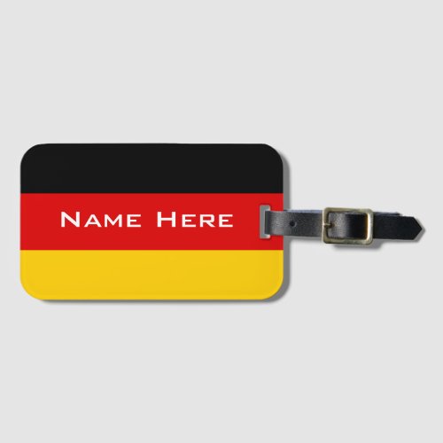 Very Cool Flag Of Germany With Monogram Luggage Tag