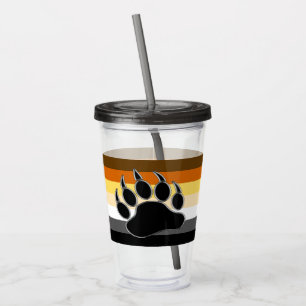 Very Cool Gay Bear Pride Flag Bear Paw Acrylic Tumbler