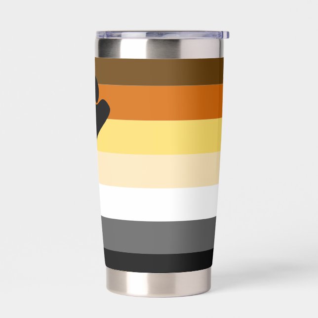 Very Cool Gay Bear Pride Flag Bear Paw Insulated Tumbler (Left)