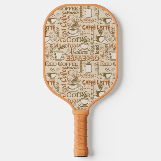 Very Cool Java Coffee Espresso Caffe Latte Pickleball Paddle (Front)