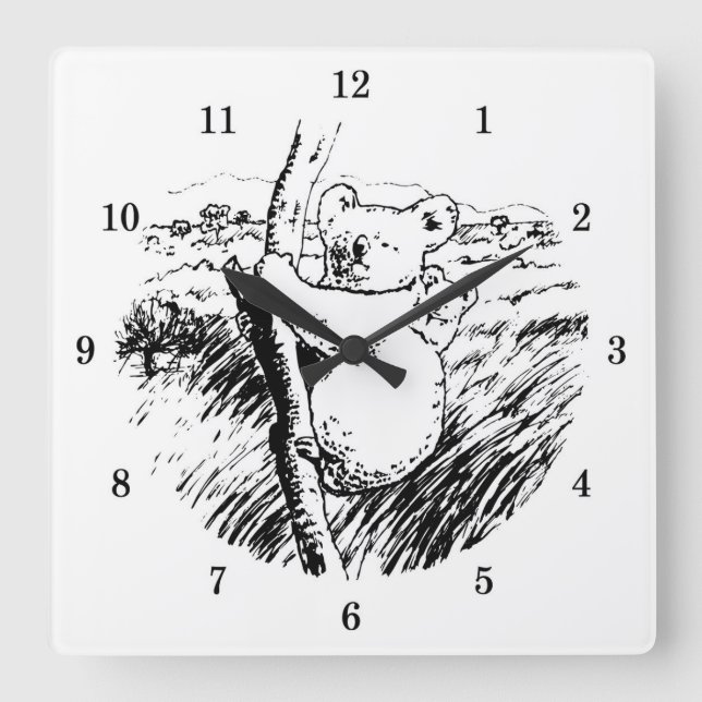 Very Cool Koala Bear Wall Clock (Front)