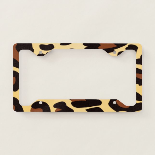Very Cool Leopard Print License Plate Frame (Front)