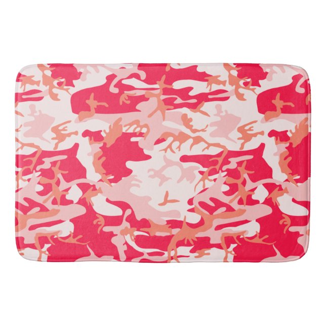 Very Cool Military Style Pink Camo Pattern Bathroom Mat (Front)
