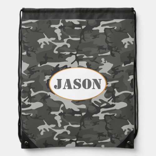 Very Cool Military Style Urban Camo With name tag Drawstring Bag