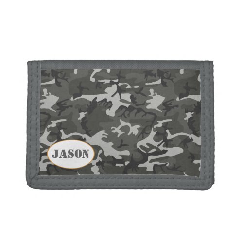 Very Cool Military Style Urban Camo With name tag Trifold Wallet