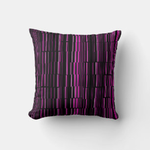 Very Cool Modern Magenta Striped Throw Pillow