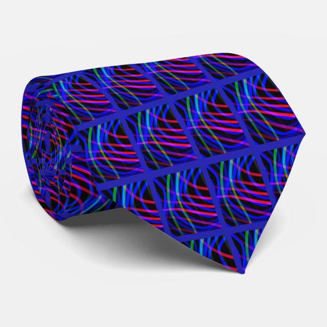 Very Cool Modern Multicolored Striped Neck Tie (Rolled)