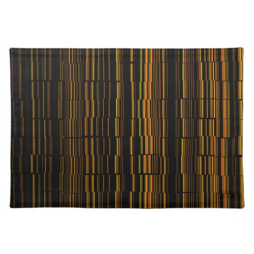 Very Cool Modern Orange Striped Cloth Placemat