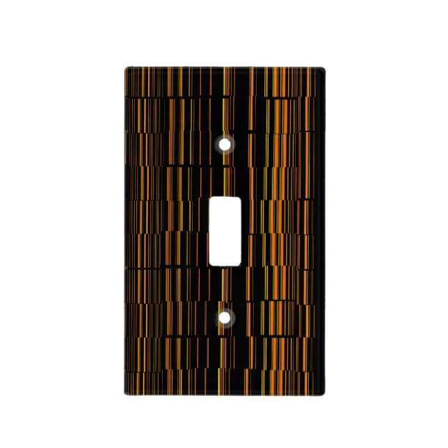 Very Cool Modern Orange Striped Light Switch Cover (Front)