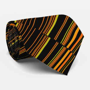 Very Cool Modern Orange Striped Neck Tie