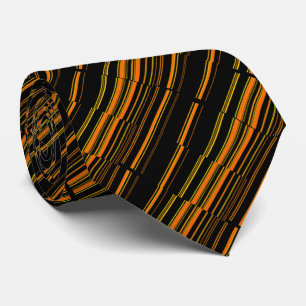 Very Cool Modern Orange Striped Neck Tie