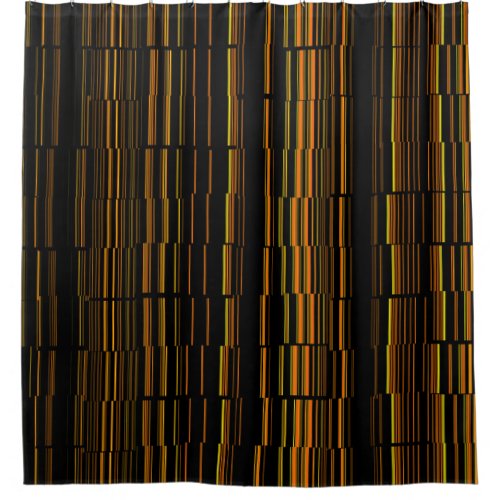 Very Cool Modern Orange Striped Shower Curtain