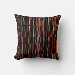 Very Cool Modern Orange Striped Throw Pillow