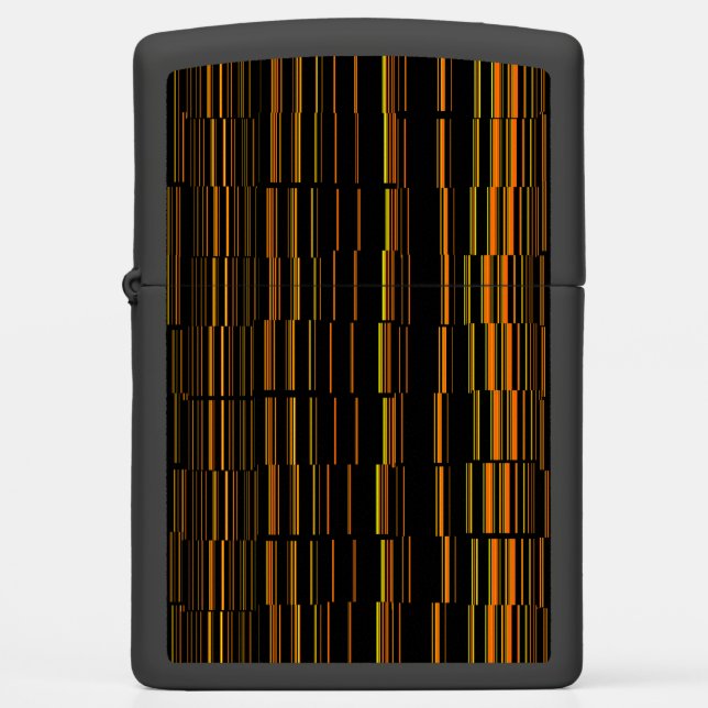 Very Cool Modern Orange Striped Zippo Lighter (Front)