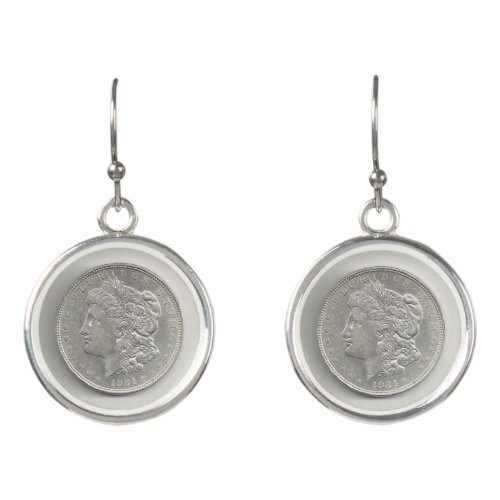 Very Cool Morgan Silver Dollar Round Earrings