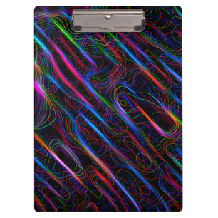 VERY COOL Neon Multicolored Curved Lines Clipboard