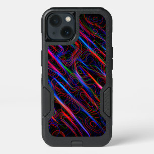 VERY COOL Neon Multicolored Curved Lines iPhone 13 Case