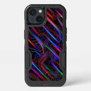 VERY COOL Neon Multicolored Curved Lines iPhone 13 Case