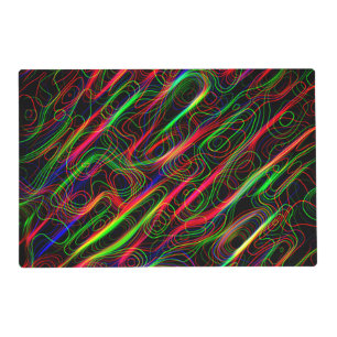VERY COOL Neon Multicolored Curved Lines Placemat