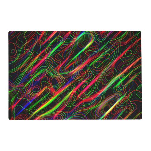 VERY COOL Neon Multicolored Curved Lines Placemat