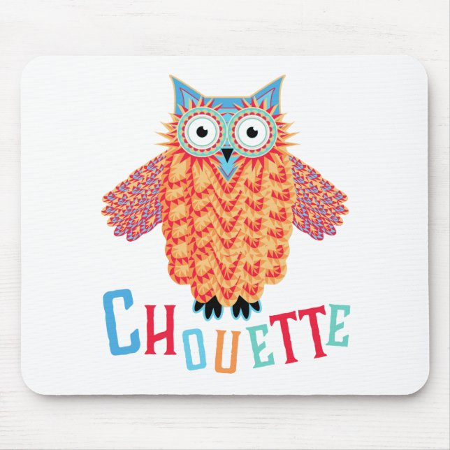 Very Cool Owl French Pun Mouse Pad (Front)
