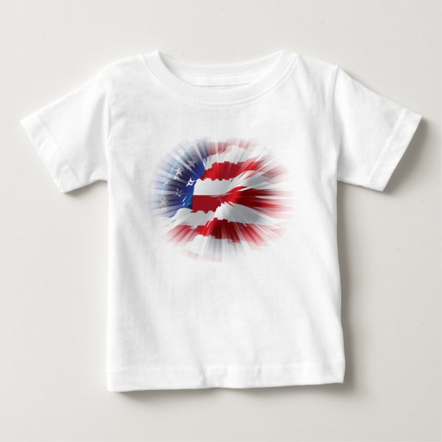 Very Cool Patriotic American Flag Baby T-Shirt (Front)