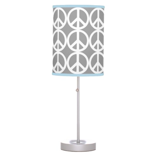 VERY COOL PEACE SIGN PRINT MODERN TABLE LAMP (Front)