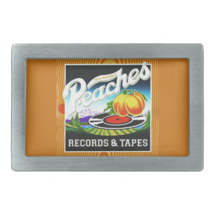 Very Cool Peaches Records & Tapes Belt Buckle