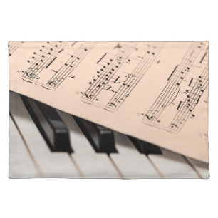 Very Cool Piano and Sheet Music Cloth Placemat