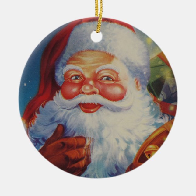 Very Cool Santa Claus Orniment Ceramic Ornament (Front)