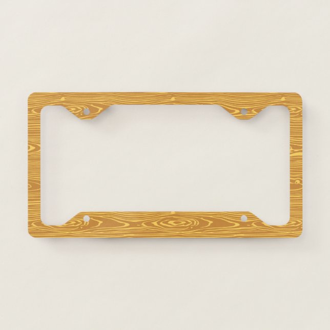 Very Cool Simulated Wood Panel License Plate Frame (Front)