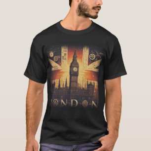 Very cool Union Jack Steampunk Futuristic London T-Shirt